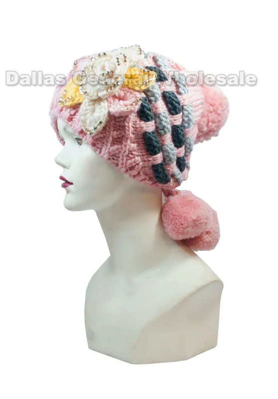 Girls Winter Fashion Knitted Hats Wholesale