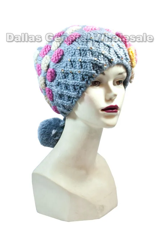 Girls Winter Fashion Knitted Hats Wholesale