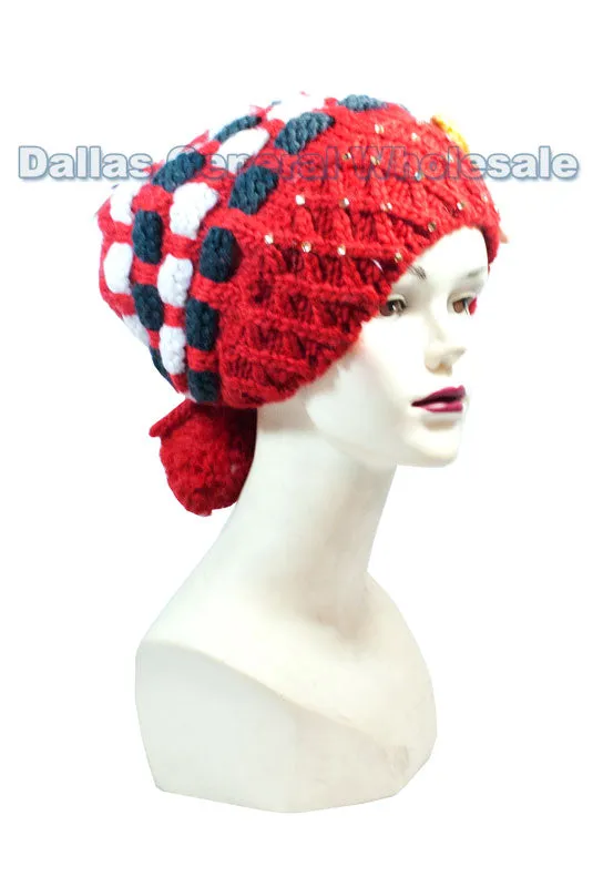 Girls Winter Fashion Knitted Hats Wholesale
