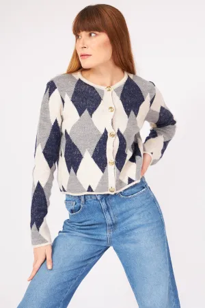 Gold Button Detailed Knitwear Cardigan