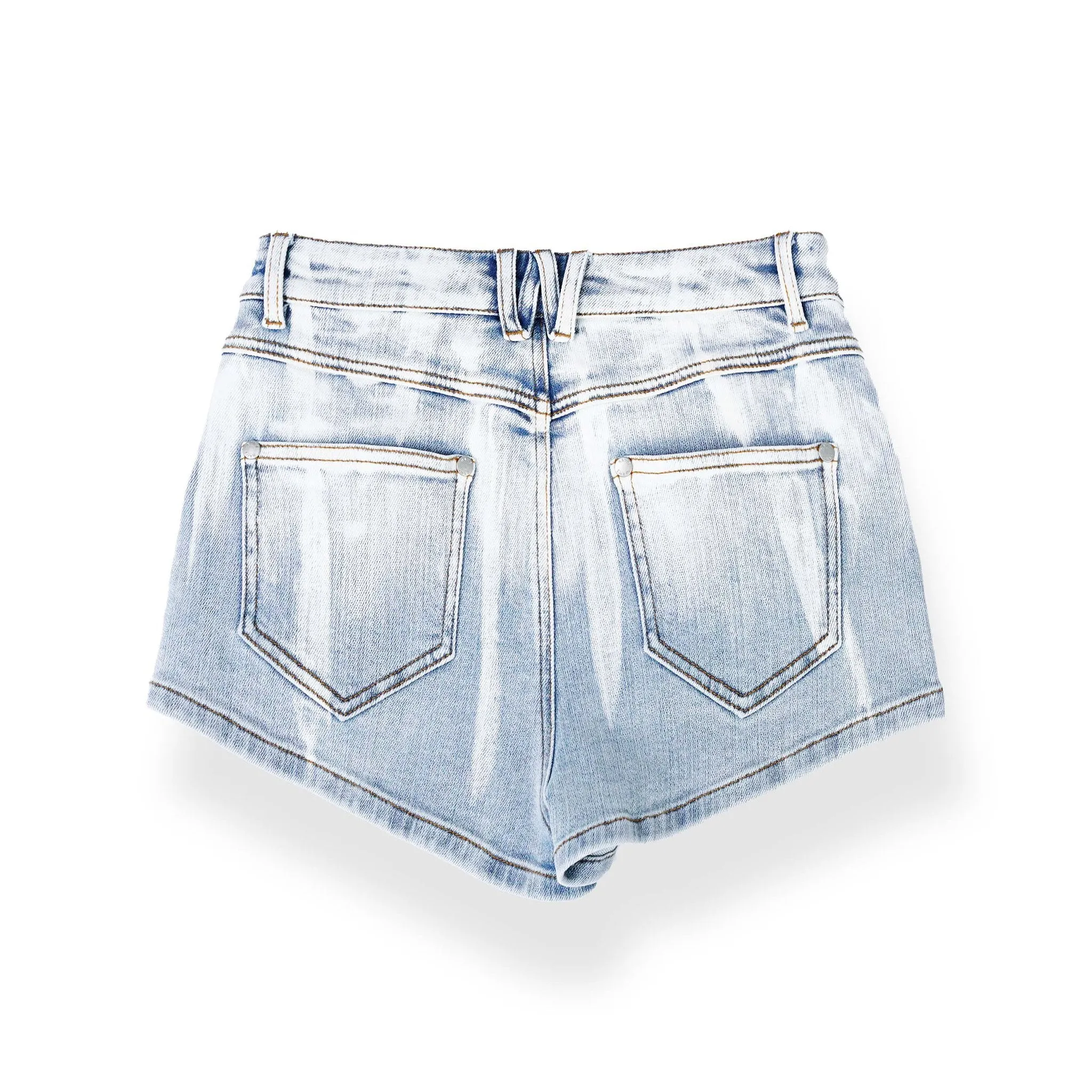 Gradient Stretch Slim Fit Denim Shorts