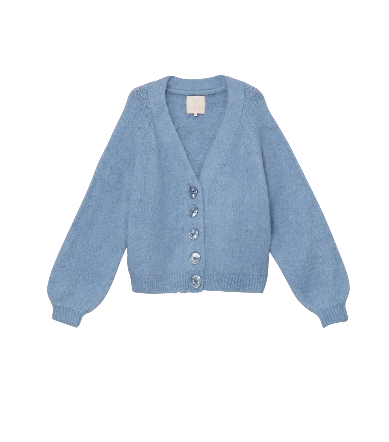 Hairy Knit Cardigan - Blue