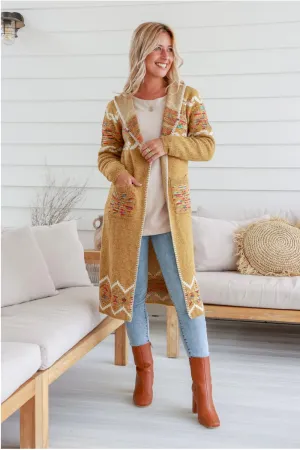 Hooded Cardi - Mustard