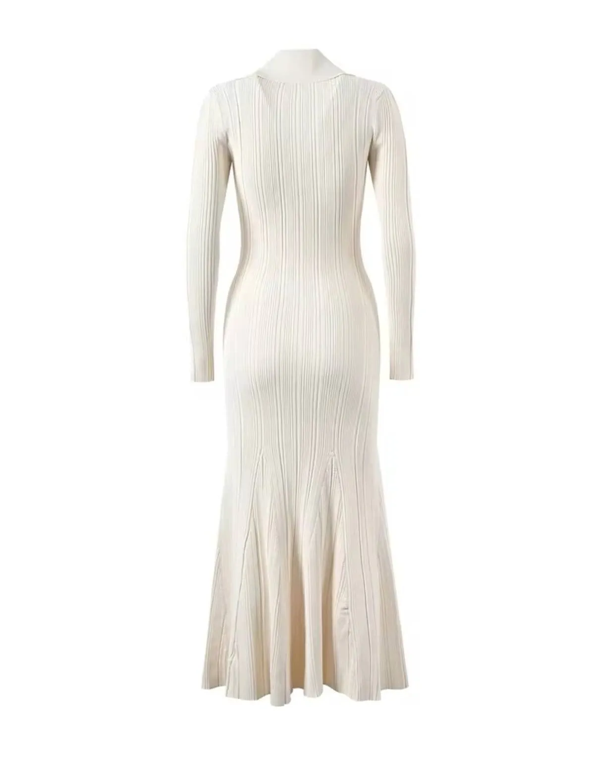 Ivory Knitted Mermaid Knit Dress