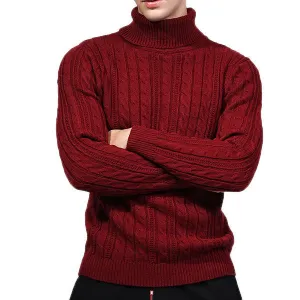 Jacquard High Collar Casual Sweater
