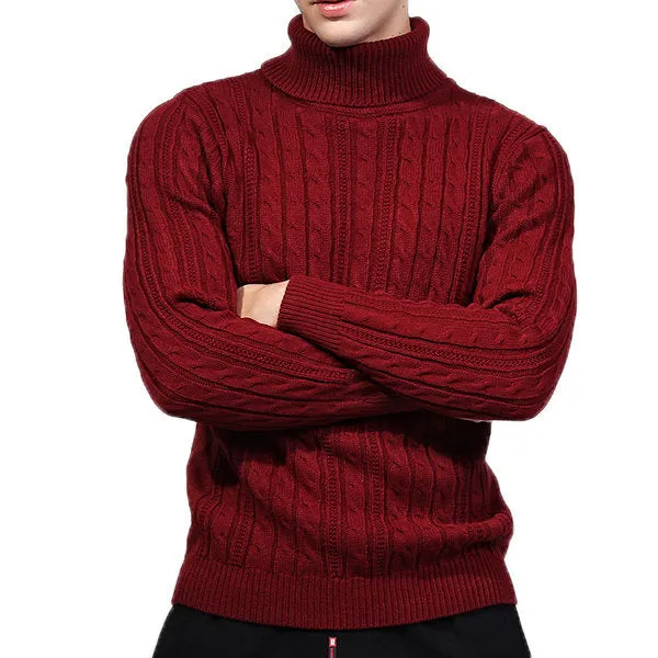 Jacquard High Collar Casual Sweater
