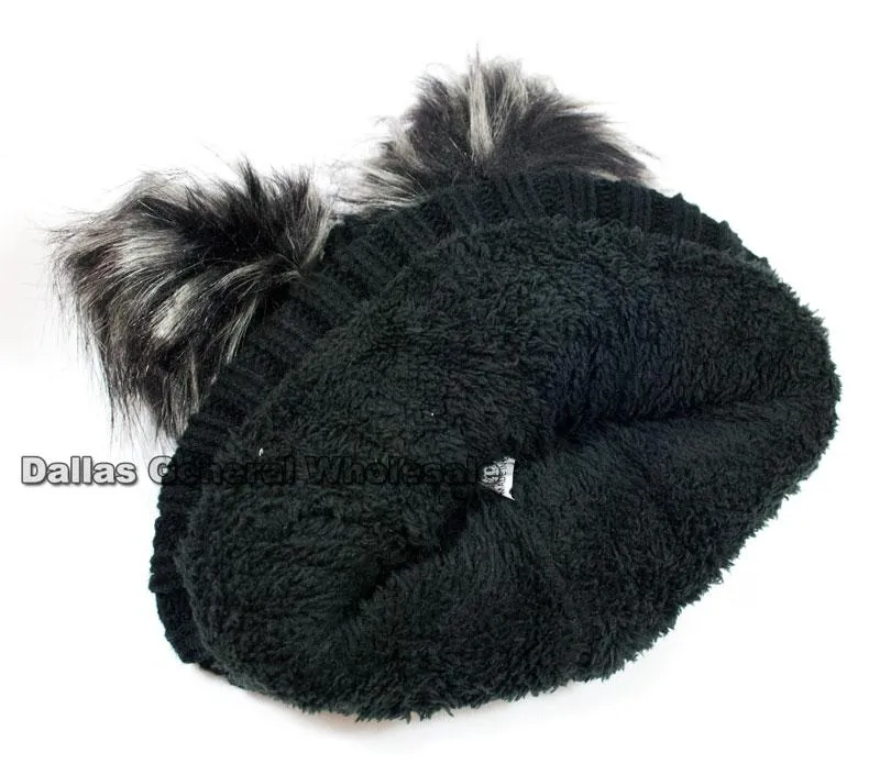 Ladies Bling Bling Fur Insulated Beanie Hats Wholesale