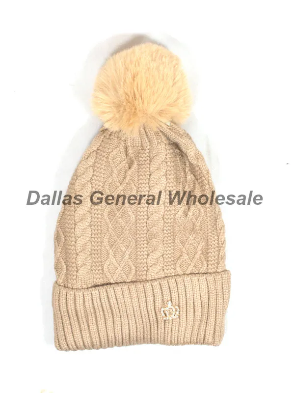Ladies Bling Bling Fur Insulated Beanie Hats Wholesale