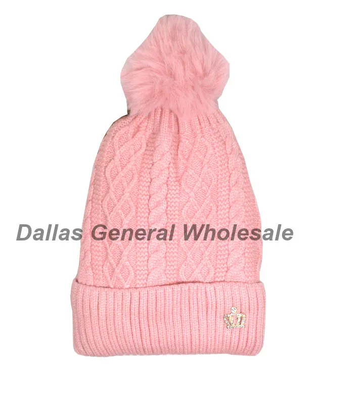 Ladies Bling Bling Fur Insulated Beanie Hats Wholesale