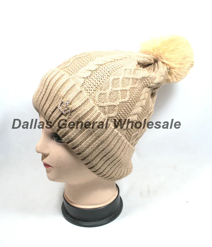 Ladies Bling Bling Fur Insulated Beanie Hats Wholesale