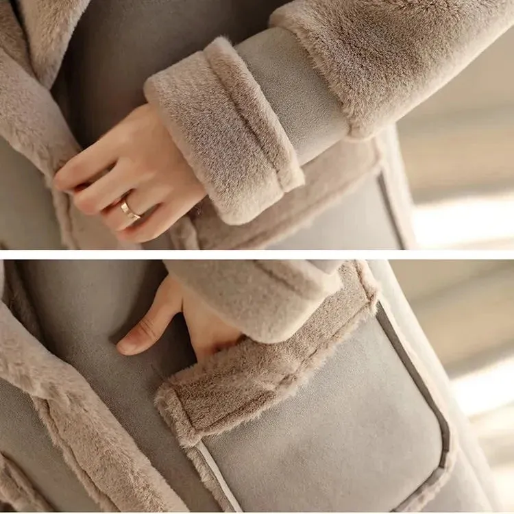 Lamb Wool Coat Mid-Length Deerskin Frosted Fleece Fur Blazers