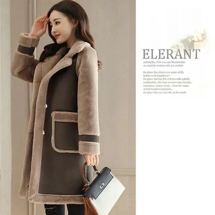 Lamb Wool Coat Mid-Length Deerskin Frosted Fleece Fur Blazers