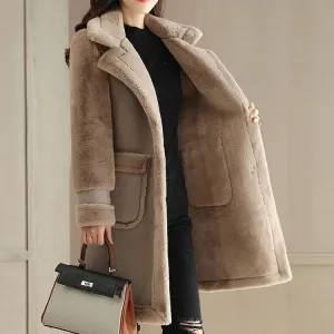 Lamb Wool Coat Mid-Length Deerskin Frosted Fleece Fur Blazers