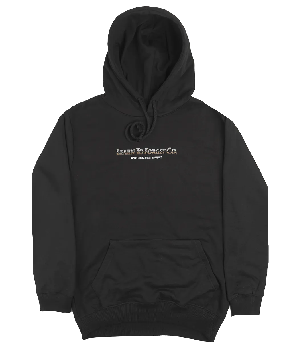 LEARN TO FORGET HOODIE BLACK - CHROME LOGO
