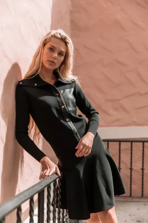 Leather Pocket Cardigan