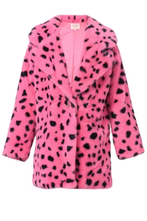 LEOPARD FAUX FUR TEDDY COAT (A39124)