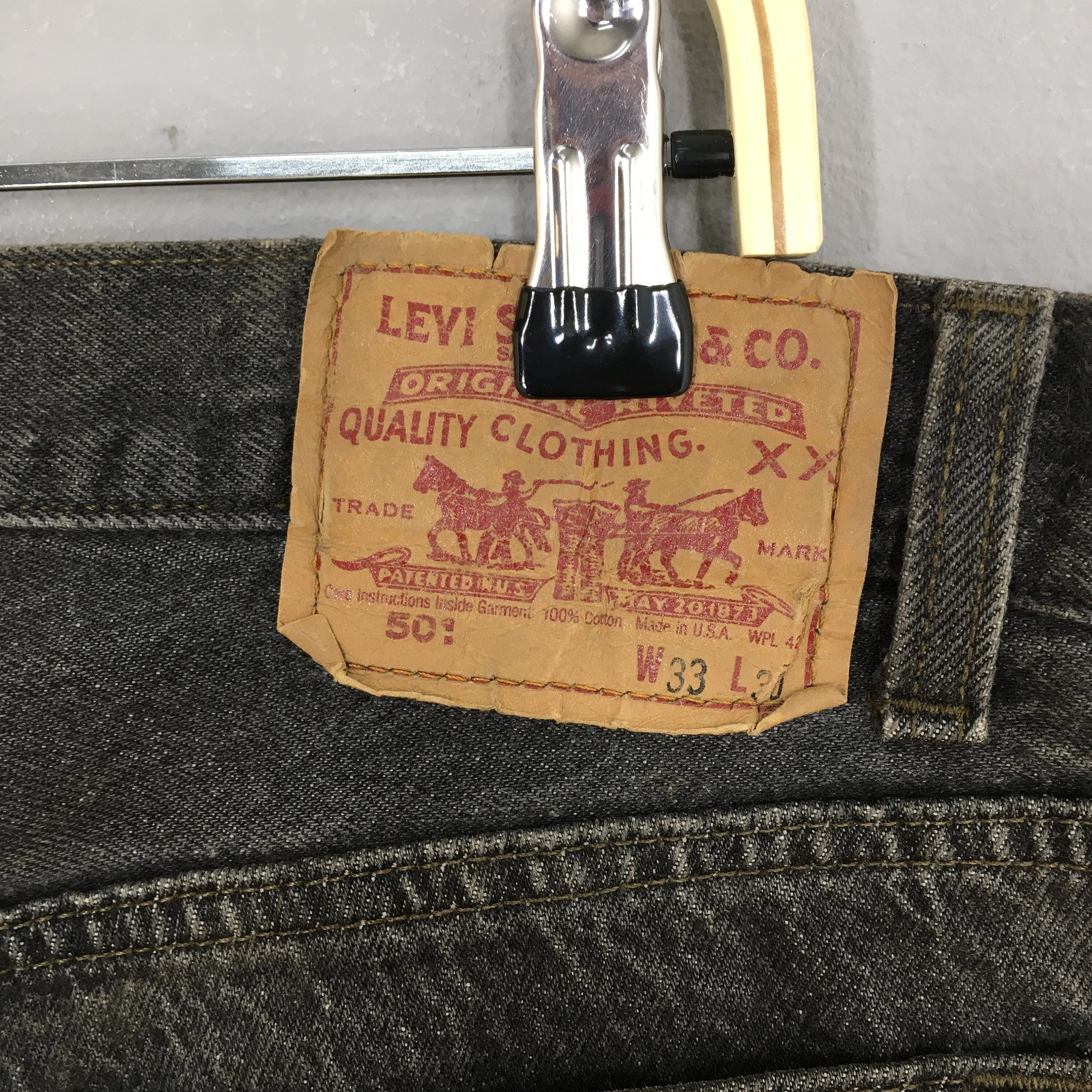 Levi's 501 Dark Gray Release Hem Jeans Size 31x27