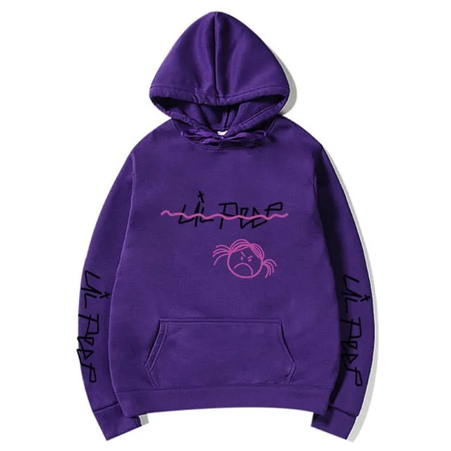 Lil Peep Sad Face Pullover Hoodies Multiple Colors
