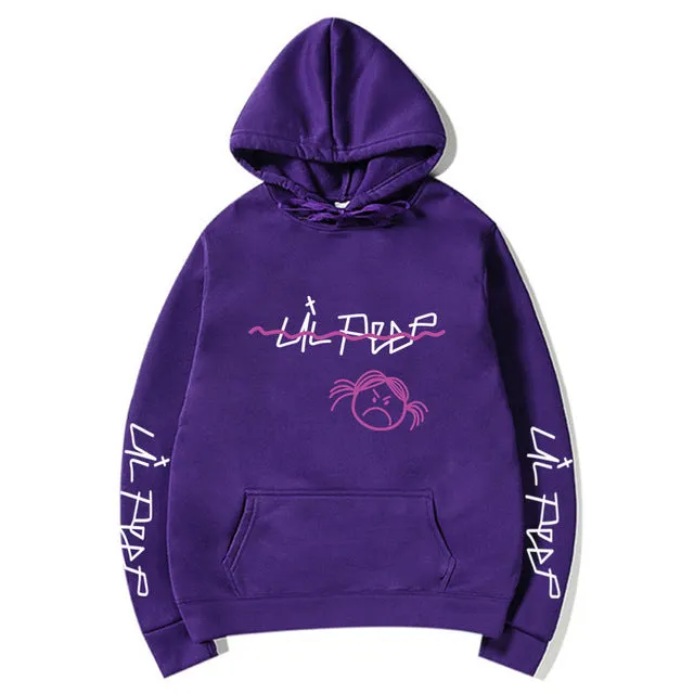 Lil Peep Sad Face Pullover Hoodies Multiple Colors