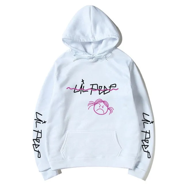 Lil Peep Sad Face Pullover Hoodies Multiple Colors
