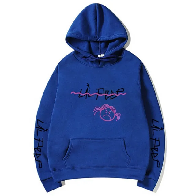 Lil Peep Sad Face Pullover Hoodies Multiple Colors