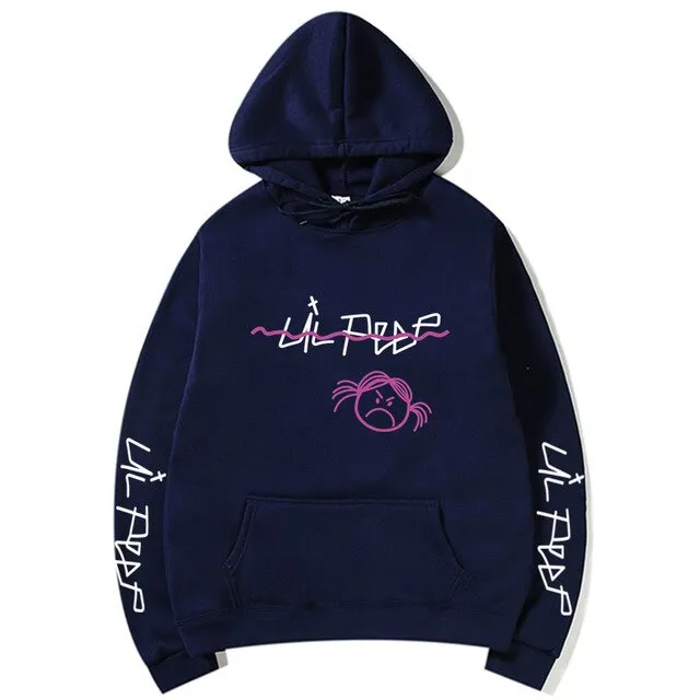 Lil Peep Sad Face Pullover Hoodies Multiple Colors