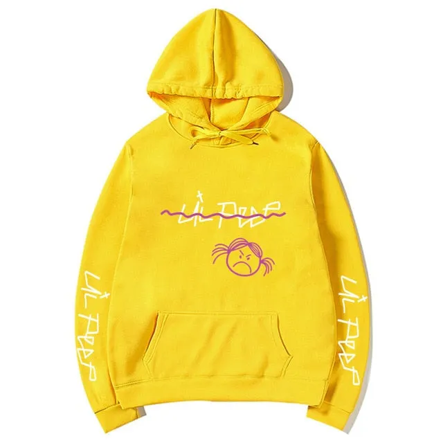 Lil Peep Sad Face Pullover Hoodies Multiple Colors