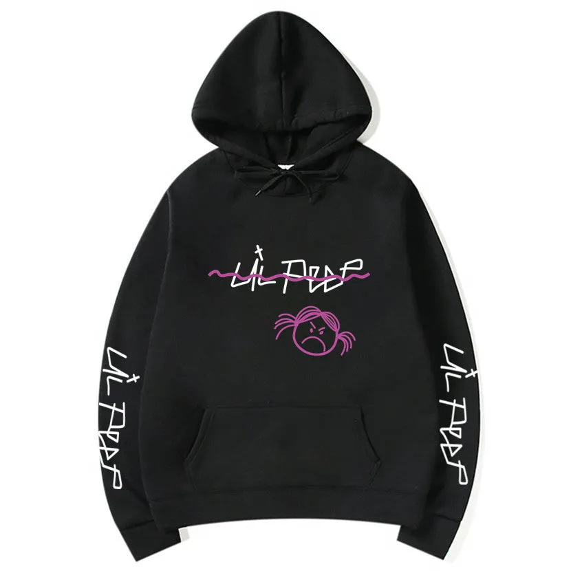Lil Peep Sad Face Pullover Hoodies Multiple Colors