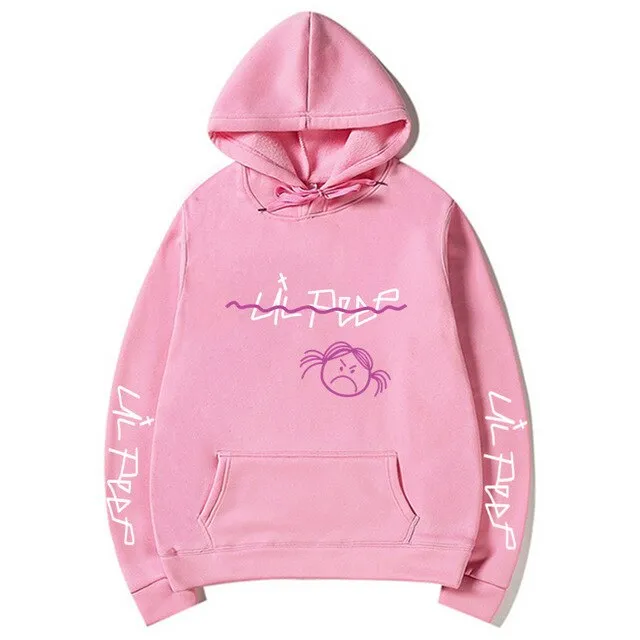 Lil Peep Sad Face Pullover Hoodies Multiple Colors