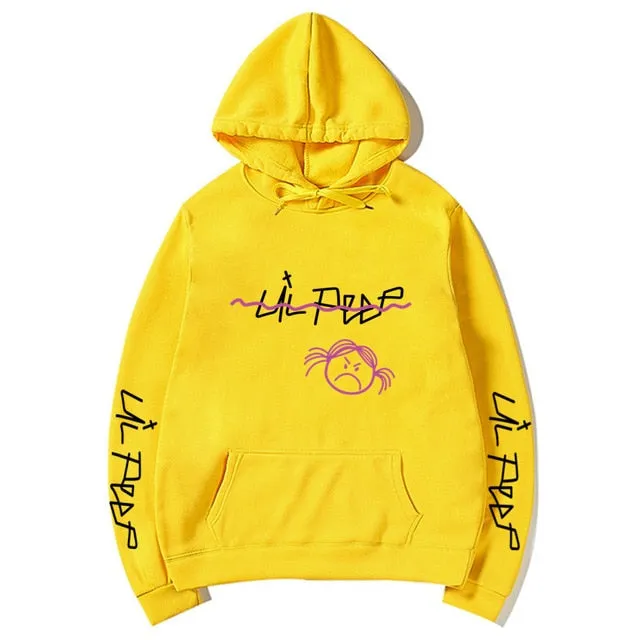 Lil Peep Sad Face Pullover Hoodies Multiple Colors