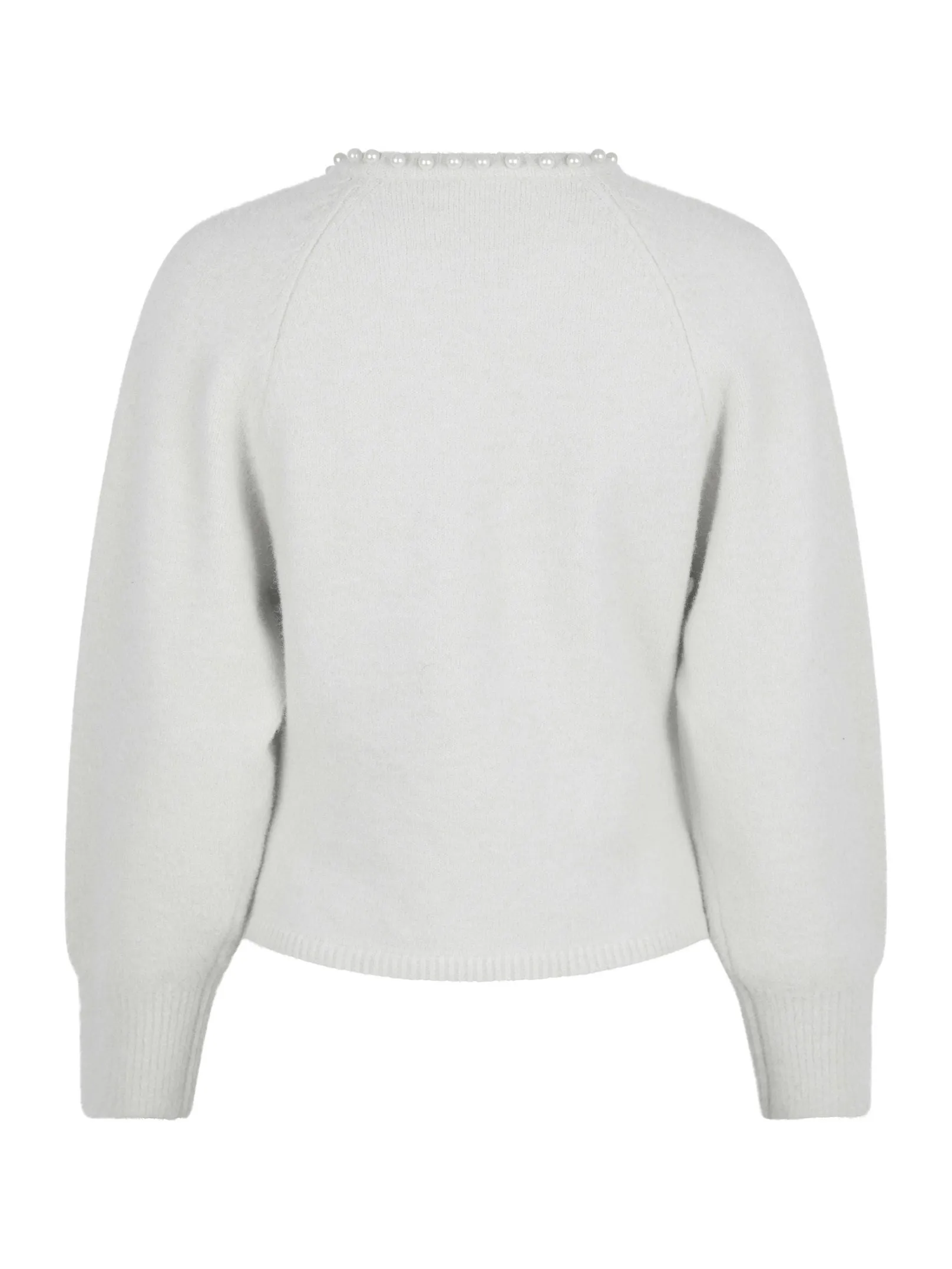 Lilly Pearl Knit Cardigan - Light Grey Melange