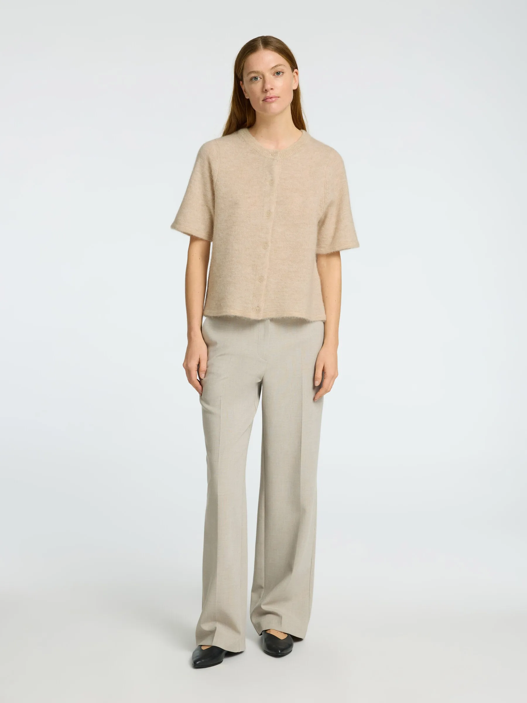Lulu 2/4 Knit Cardigan - Birch Melange
