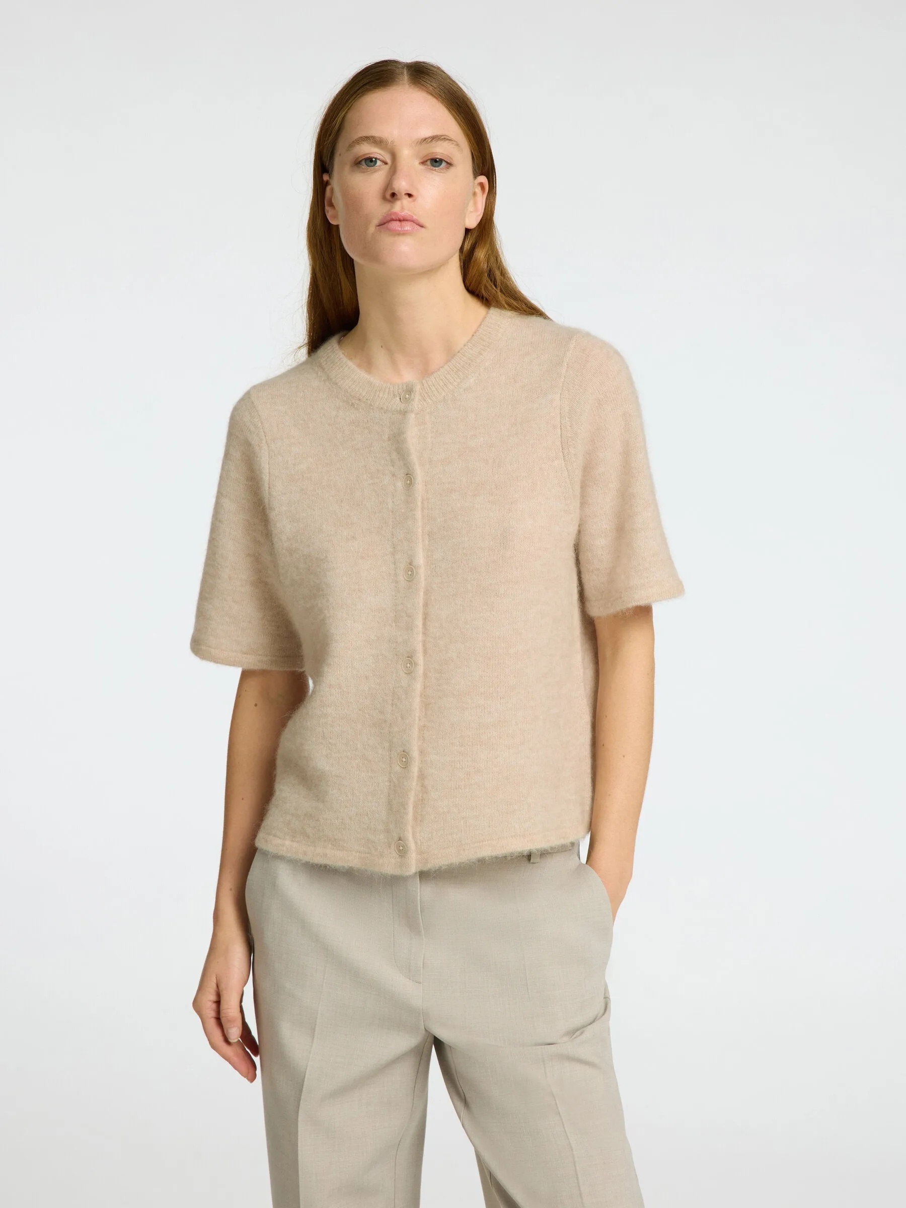 Lulu 2/4 Knit Cardigan - Birch Melange