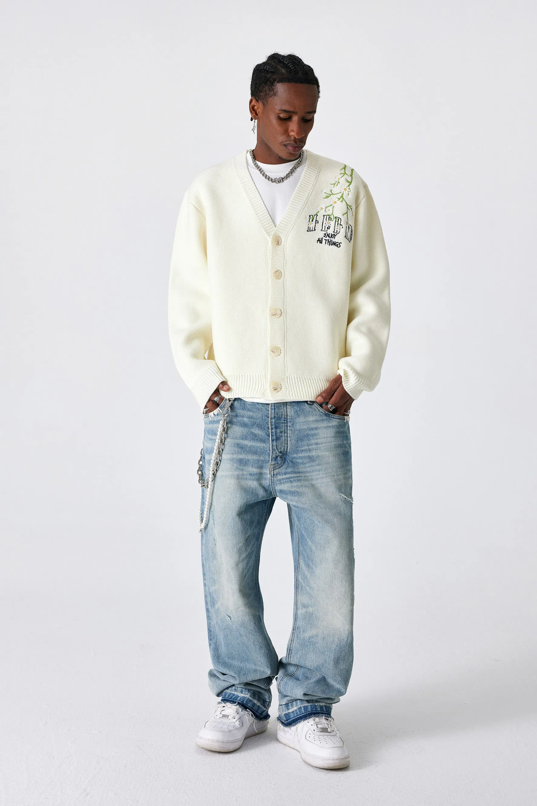 MEDM EMBROIDERY CARDIGAN