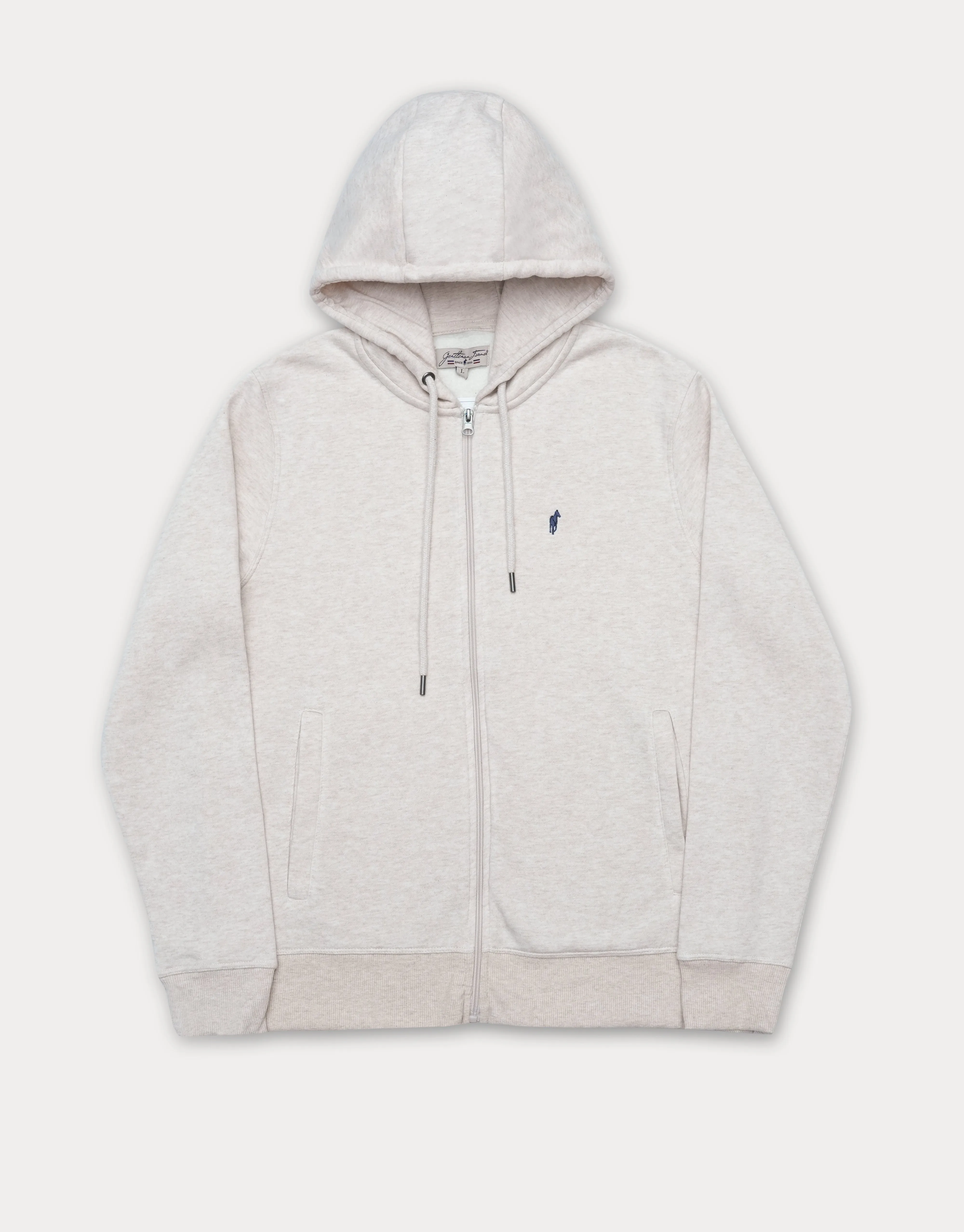 Men Pullover Fleece Hoodie Cream