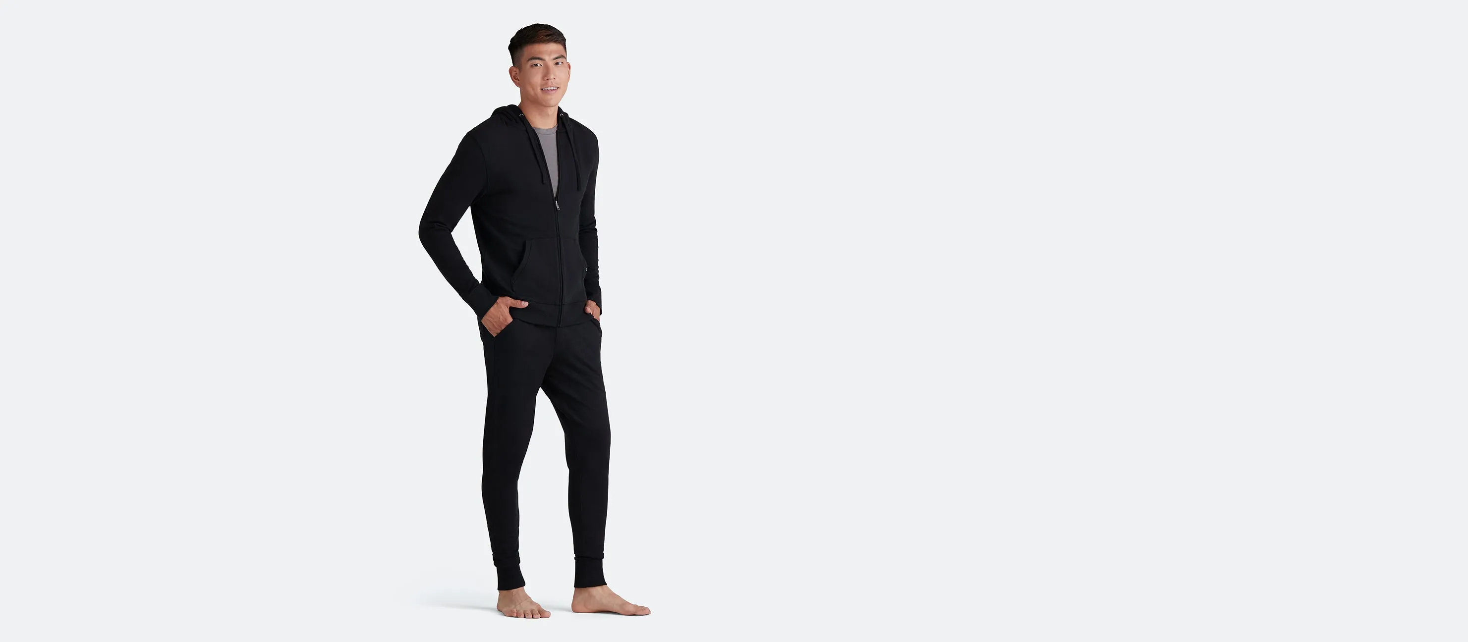 Men's French Terry Zip Hoodie | Black