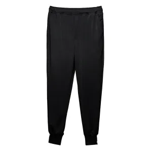 Mens Harem Pants Elastic Waist Drawstring Black Solid Color Casual Sportwear