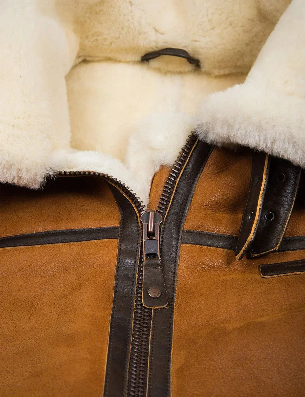 Mens Leather Fur Coat Winter Jacket with Hood | Ideal for Winter