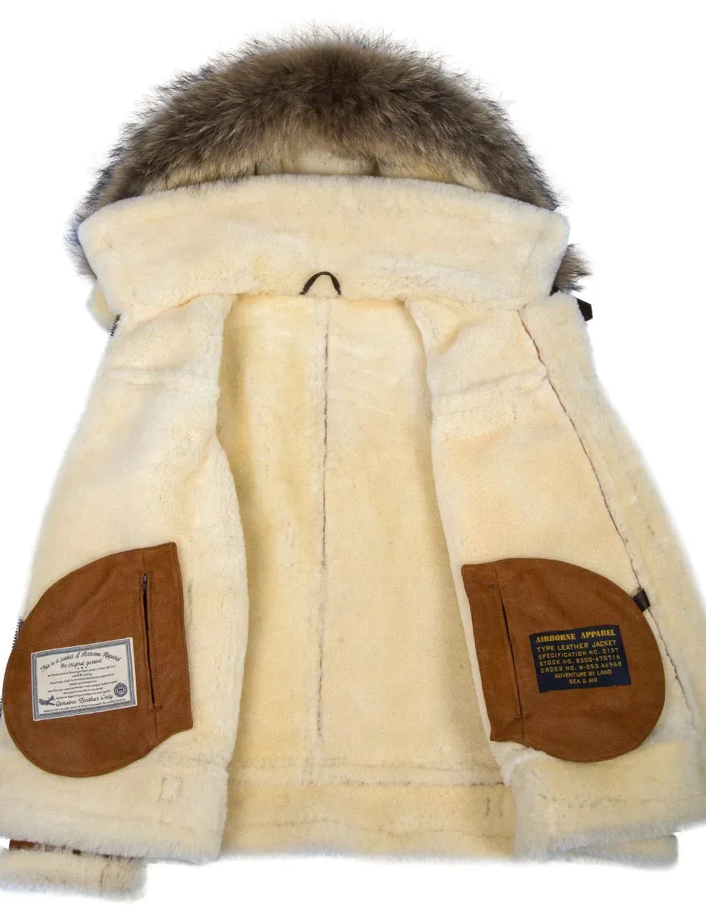 Mens Leather Fur Coat Winter Jacket with Hood | Ideal for Winter