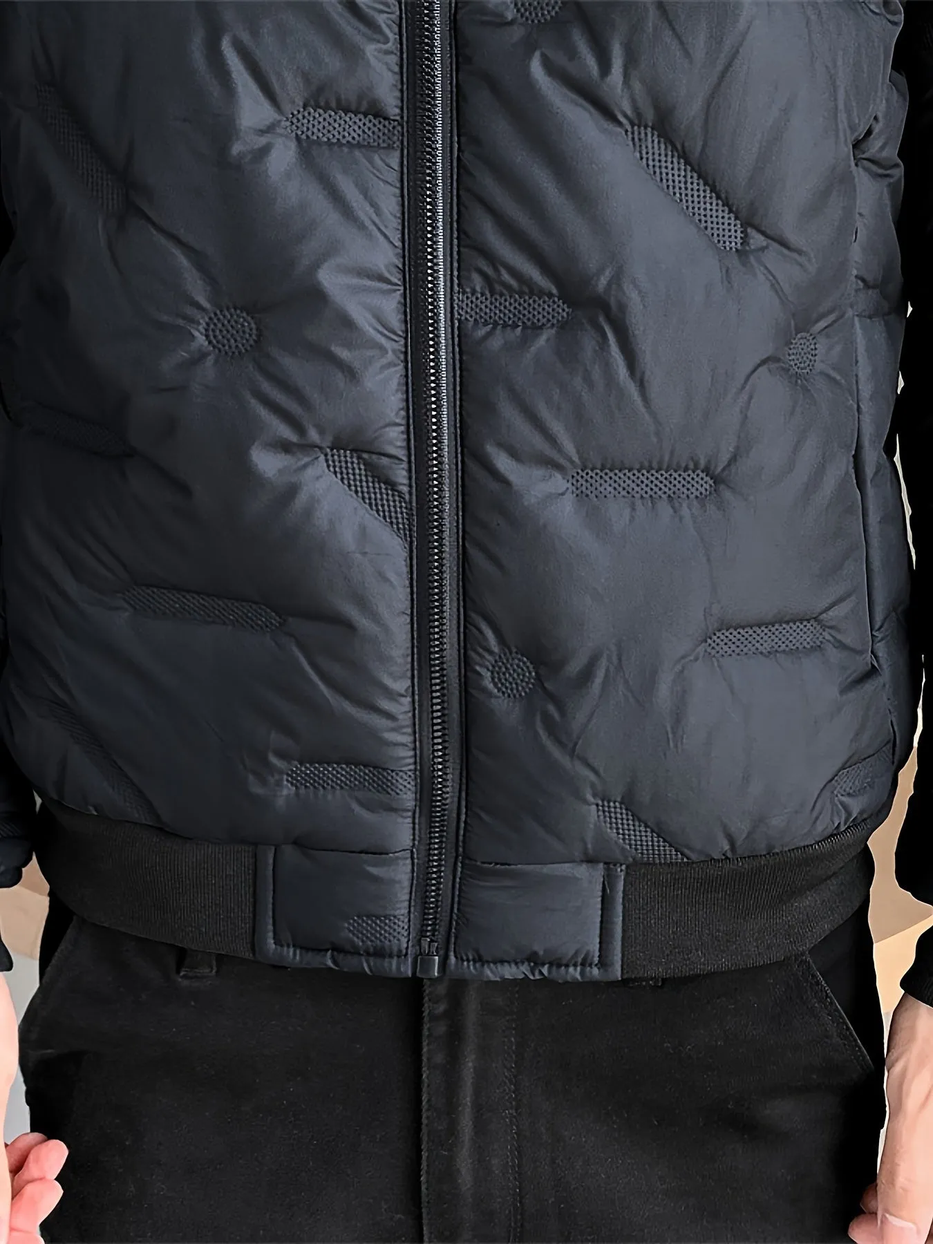 Men's Warm Solid Colour Zip-Up Stand Collar Puffer Jacket | Ideal for Autumn/Winter