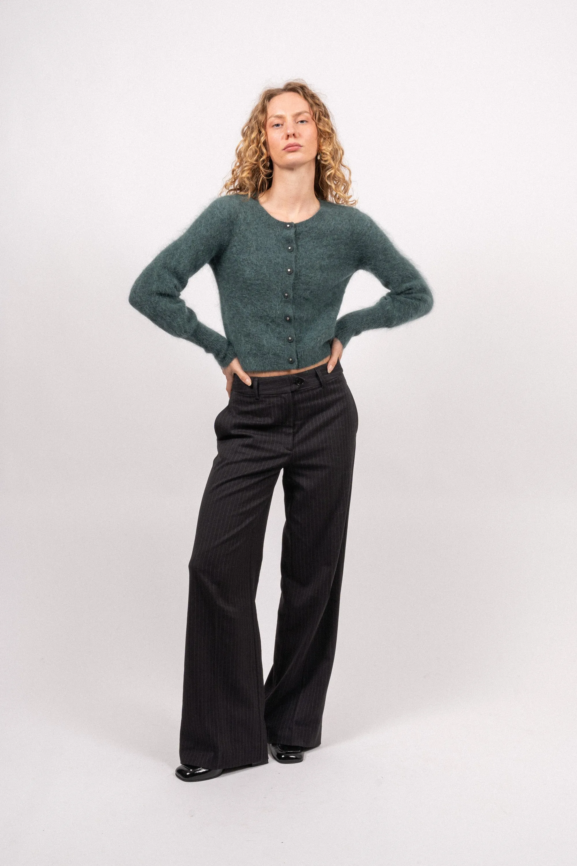 Mohair Petit Cardigan - Seaweed