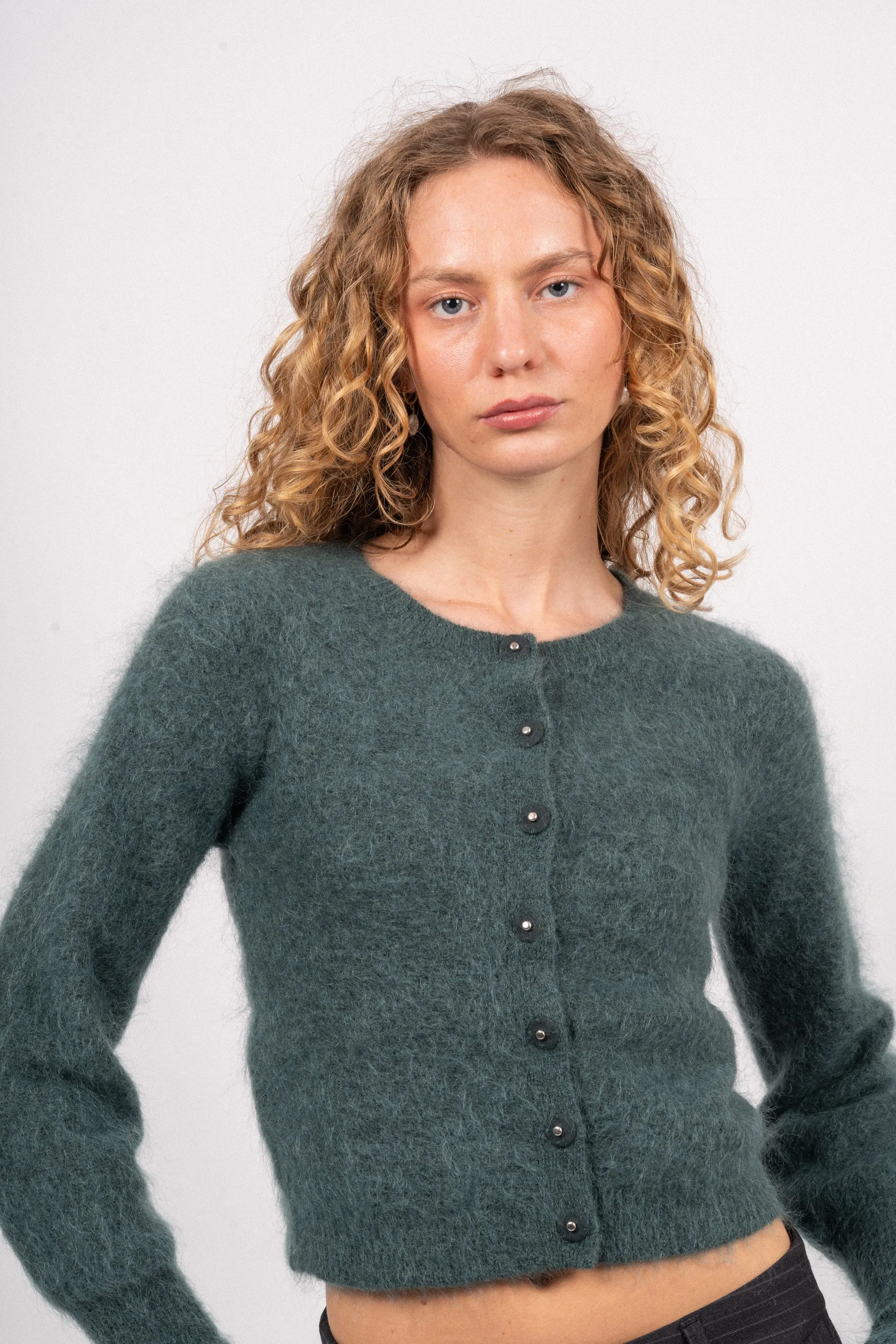 Mohair Petit Cardigan - Seaweed