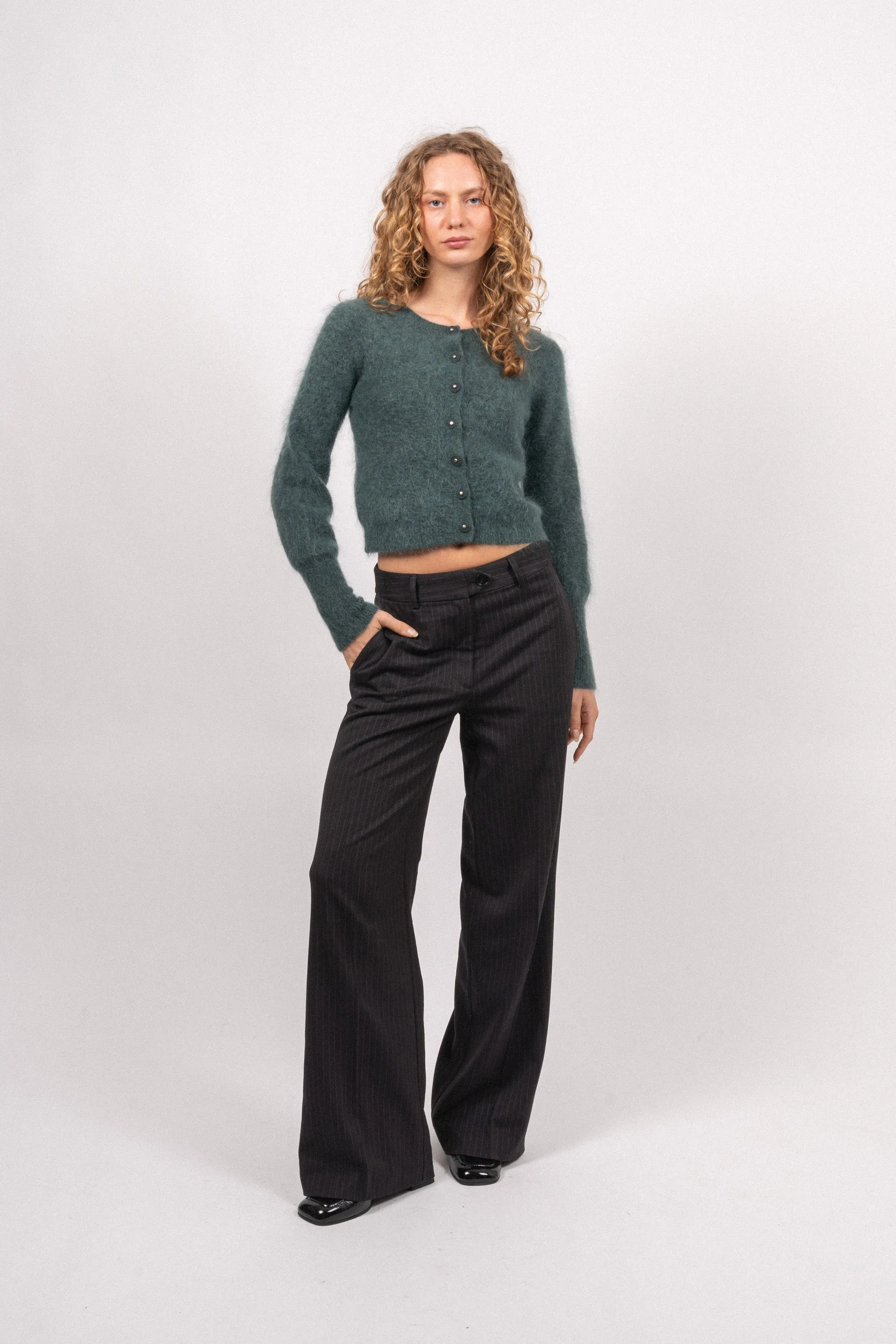 Mohair Petit Cardigan - Seaweed