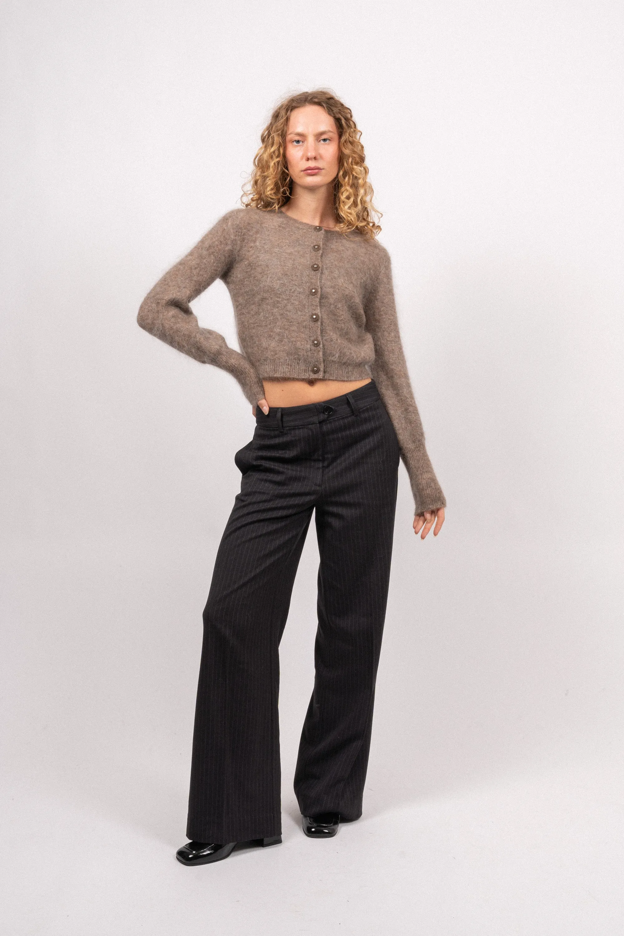 Mohair Petit Cardigan - Taupe