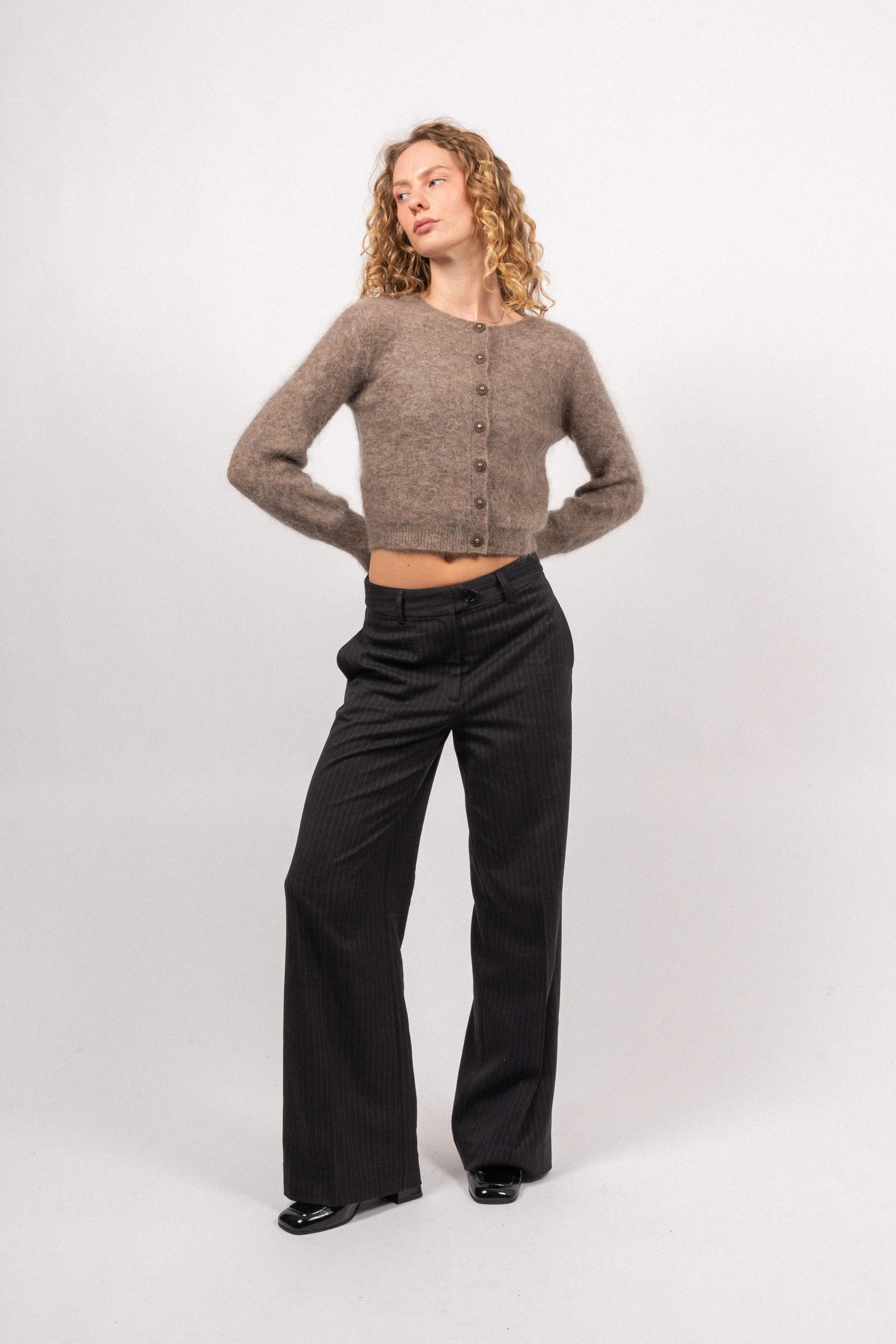 Mohair Petit Cardigan - Taupe