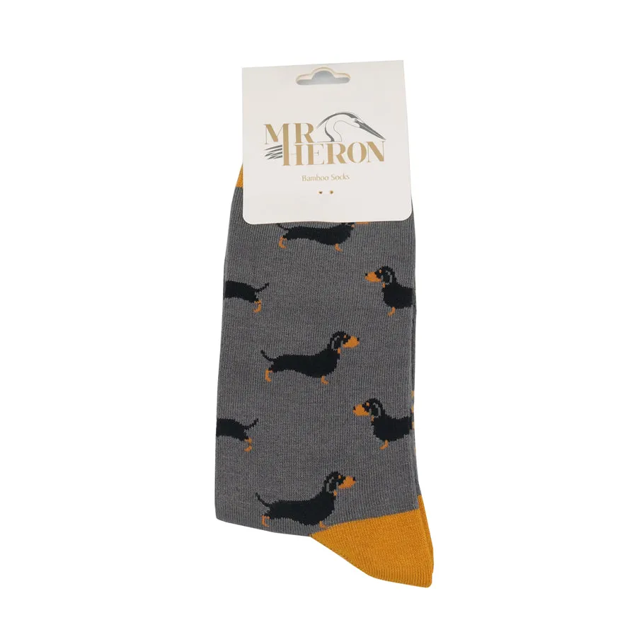 Mr Heron Little Sausage Dogs Socks Grey