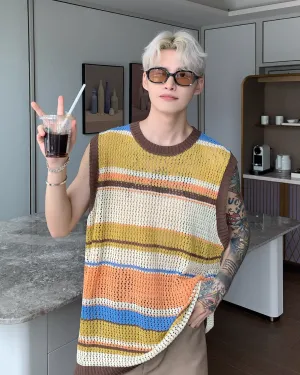 Multi Border Knit Vest CBJ0071