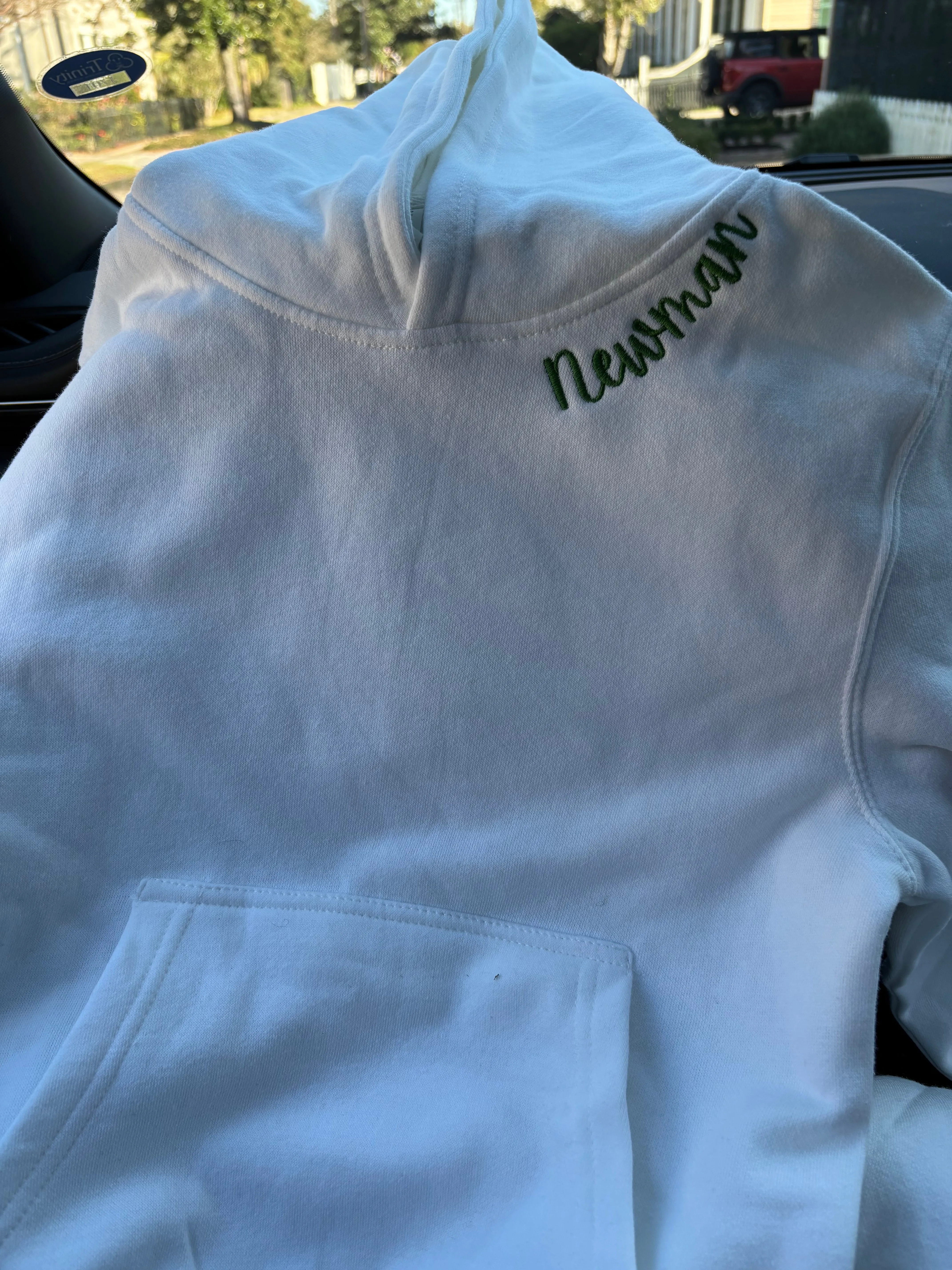 NEWMAN KIDS White Pullover Sweatshirt with Hoodie