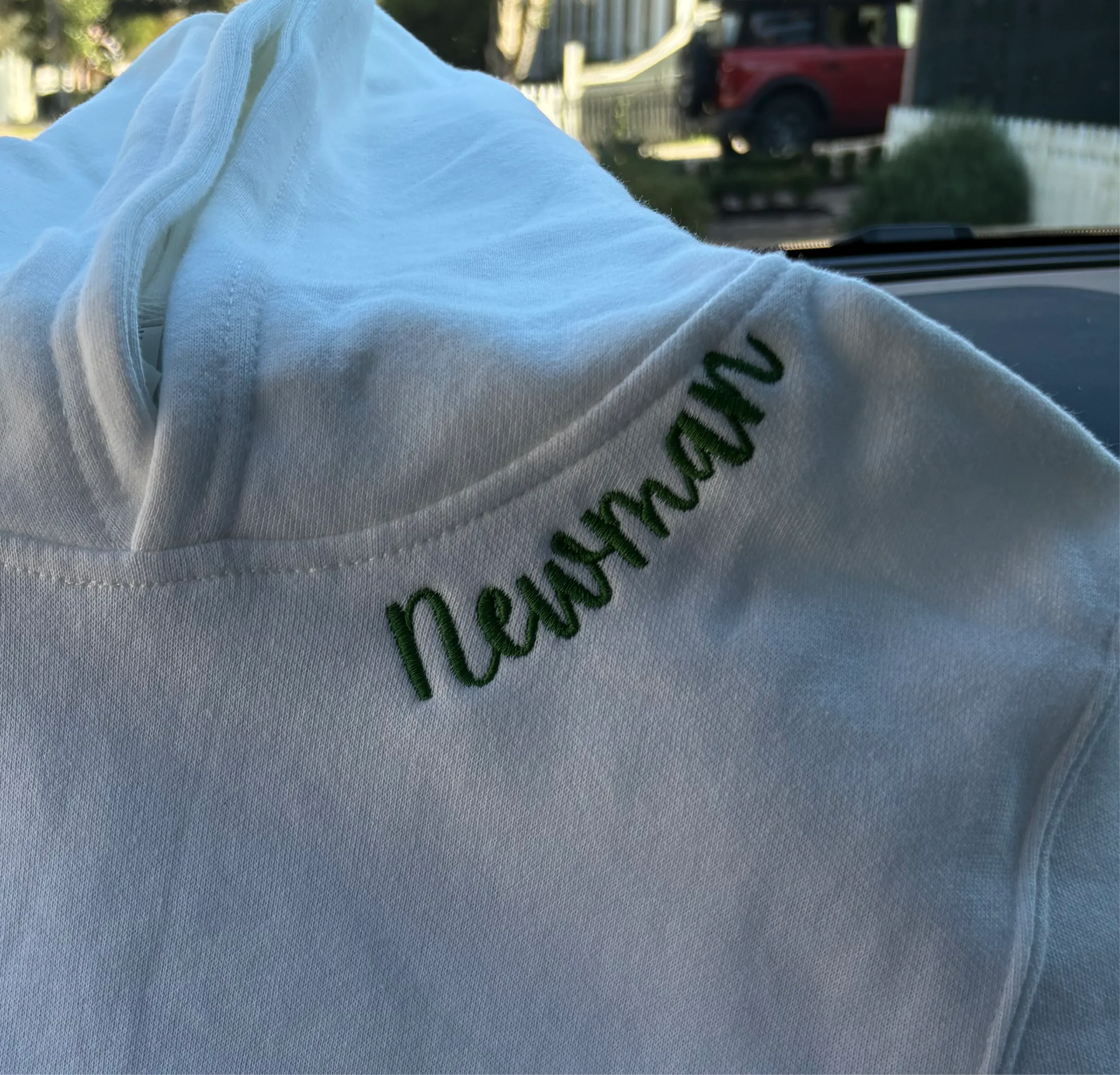NEWMAN KIDS White Pullover Sweatshirt with Hoodie