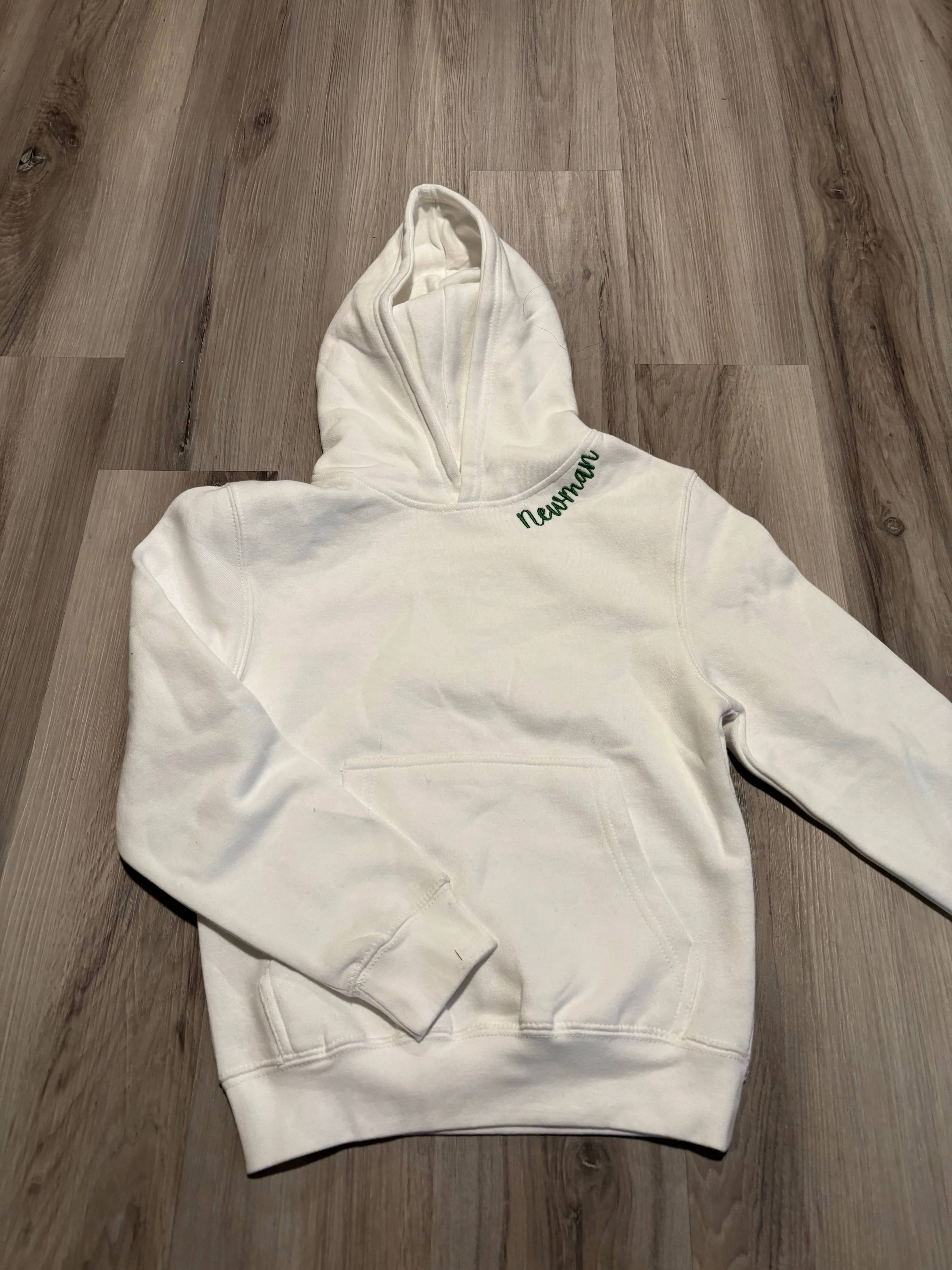 NEWMAN KIDS White Pullover Sweatshirt with Hoodie